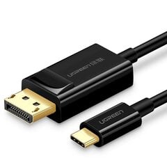 Ugreen unidirectional USB Type C to Display Port 4K 1.5m Black (MM139) Adapter Cable цена и информация | Кабели для телефонов | pigu.lt