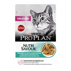 Purina Purina Pro Plan Delicate Nutrisavour Delicate šlapias kačių maistas maišeliuose, 85 g / 1pc kaina ir informacija | Konservai katėms | pigu.lt