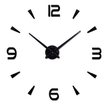 Didelis juodas sieninis laikrodis, 80-120 cm kaina ir informacija | Laikrodžiai | pigu.lt