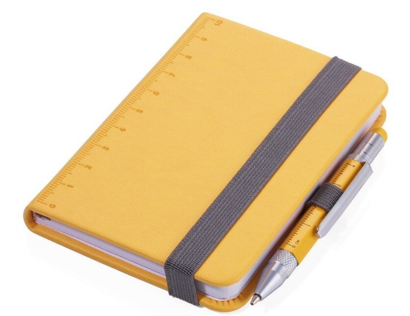 Užrašų knygelė su rašikliu ir jutikliniu antgaliu TROIKA, geltonos spalvos