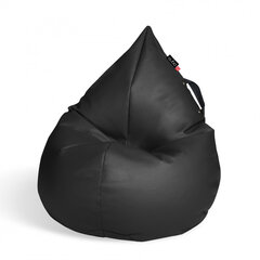 Кресло-мешок Qubo™ Splash Drop, эко-кожа, черное цена и информация | Кресла-мешки и пуфы | pigu.lt