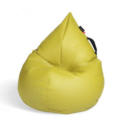 Кресло-мешок Qubo™ Splash Drop, эко-кожа, желтое цена и информация | Кресла-мешки и пуфы | pigu.lt