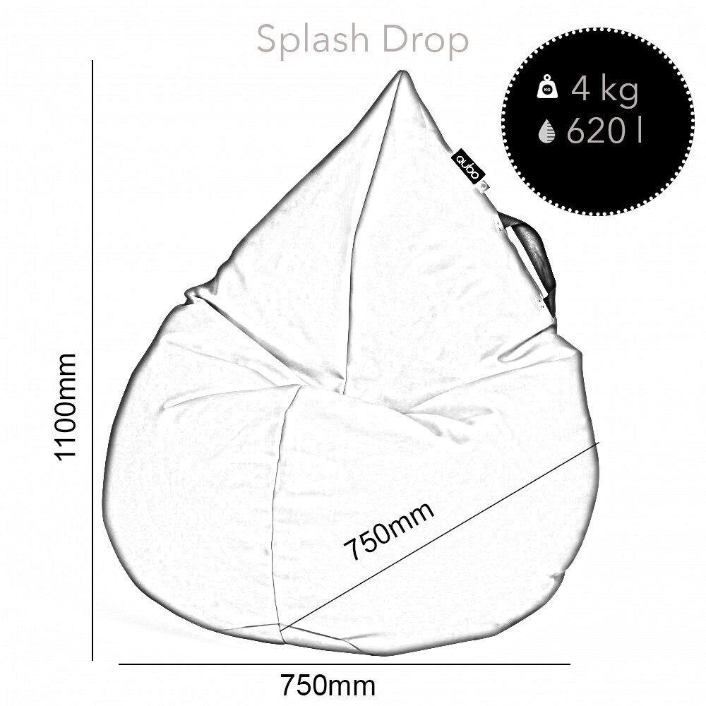 Sėdmaišis Qubo™ Splash Drop, dirbtinė oda, šviesiai oranžinis цена и информация | Sėdmaišiai ir pufai | pigu.lt