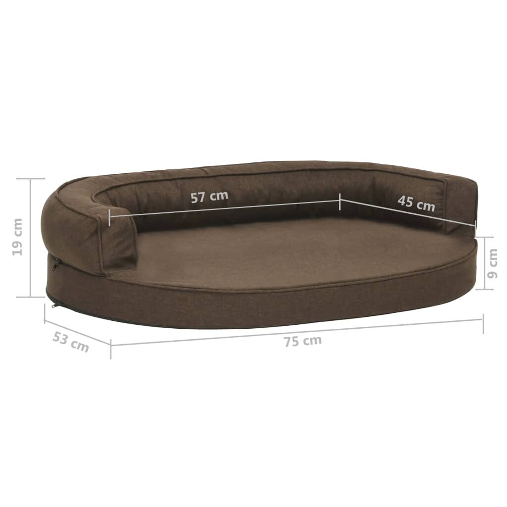 Ergonomiška lova šunims, 75x53cm, lino imitacija, ruda kaina ir informacija | Guoliai, pagalvėlės | pigu.lt