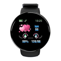 Умные часы D18 Android Ios, черные цена и информация | Смарт-часы (smartwatch) | pigu.lt