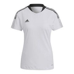 Marškinėliai moterims Adidas Tiro 21 W GM7580, balti цена и информация | Звёздные Войны: Футболка New Hope Vintage Плакат Размер L 29188 | pigu.lt