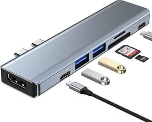 Tech-Protect V5 7in1 сетевой концентратор цена и информация | Адаптеры, USB-разветвители | pigu.lt