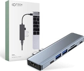 Tech-Protect V5 7in1 сетевой концентратор цена и информация | Адаптеры, USB-разветвители | pigu.lt