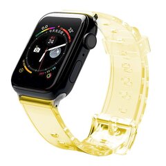 Fusion Light силиконовый ремешок для Apple Watch 42mm / 44mm / 45мм желтый цена и информация | Аксессуары для смарт-часов и браслетов | pigu.lt