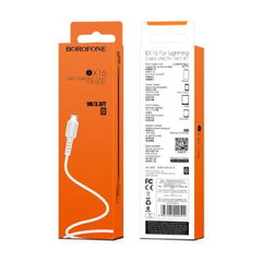 Прочный и эластичный 2A Micro USB на USB кабель данных и заряда Borofone BX16, 1 м, белый цена и информация | Кабели для телефонов | pigu.lt