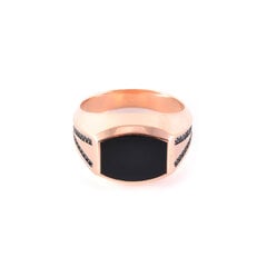 Золотой перстень с чёрным ониксом ZGOGYZ1203 цена и информация | Кольца | pigu.lt