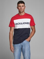 Vyriški marškinėliai Jack & Jones 12173968*01, tamsiai raudoni, 5714909315664 kaina ir informacija | Vyriški marškinėliai | pigu.lt