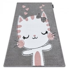 Vaikiškas kilimas Petit Kitty, 200x290 cm, pilkas kaina ir informacija | Kilimai | pigu.lt