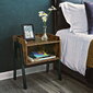 Naktinis staliukas LET54X, rudas/juodas kaina ir informacija | Spintelės prie lovos | pigu.lt
