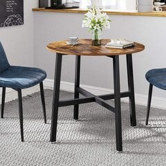 Круглый обеденный стол 80 х 75 см. (Ø x В), коричневый/черный цена и информация | Кухонные и обеденные столы | pigu.lt