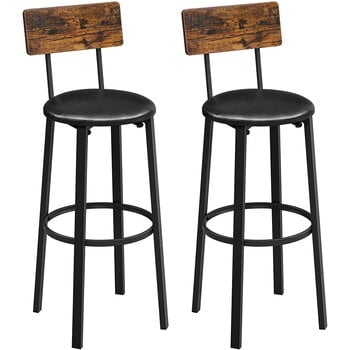 2-jų baro kėdžių komplektas LBC069B81, ruda/juoda kaina ir informacija | Virtuvės ir valgomojo kėdės | pigu.lt