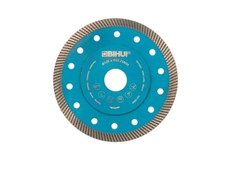 Deimantinis diskas plytelėms Bihui Super Thin Turbo 125mm kaina ir informacija | Mechaniniai įrankiai | pigu.lt