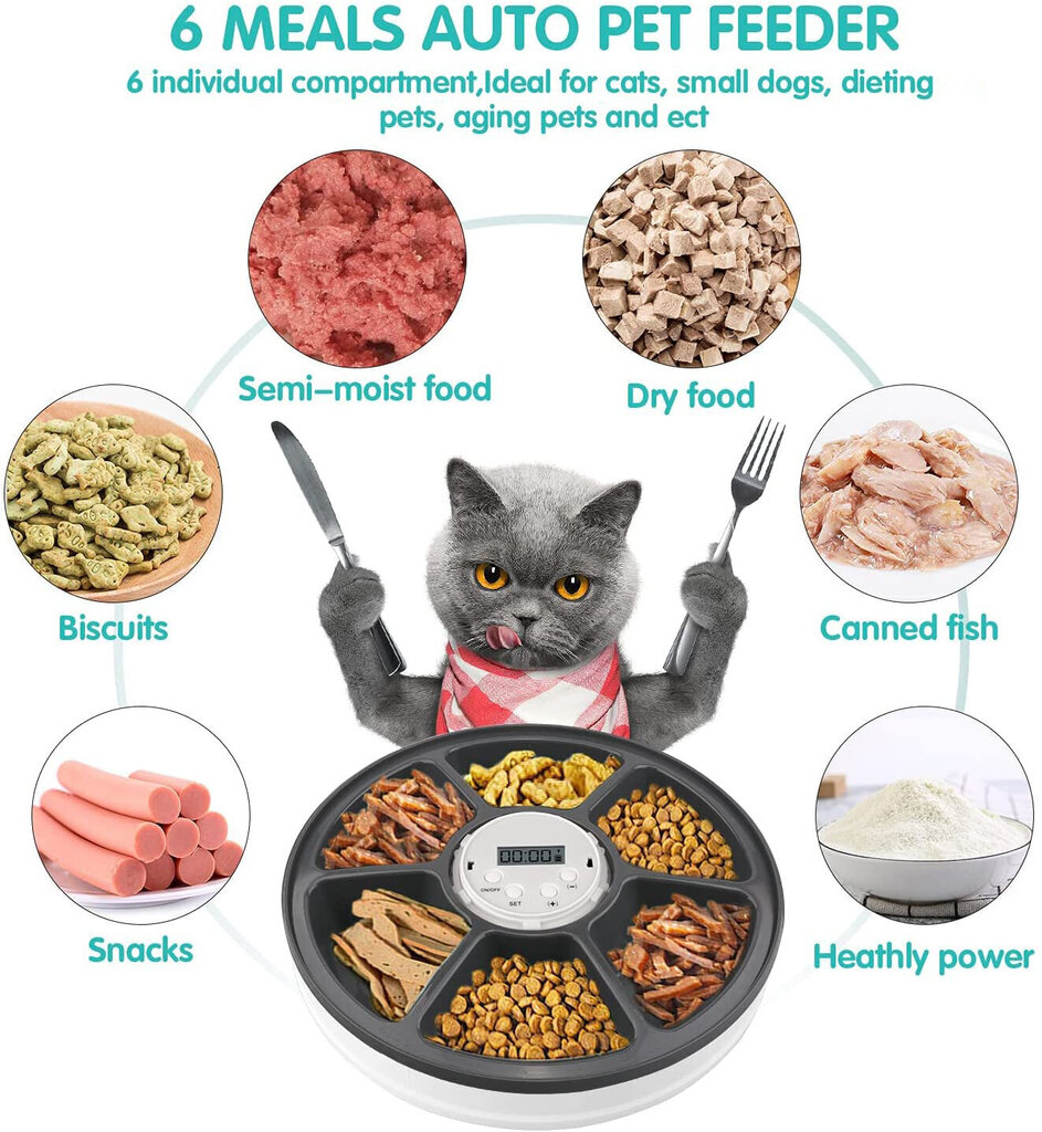 Automatinis gyvūnų maisto dozatorius - dubenėlis kaina ir informacija | Dubenėliai, dėžės maistui | pigu.lt