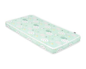 Матрас Kikka Boo Extra Comfort Clouds Mint, 60х120х12см, зеленый цена и информация | Матрасы | pigu.lt