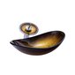 Auksinio-rudo stiklo rinkinys: praustuvas, maišytuvas, apatinis vožtuvas, sifonas, VELDMAN žiedas kaina ir informacija | Praustuvai | pigu.lt