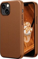 Защитный чехол для Apple iPhone 13, экокожа, веганская кожа, brown (caramel) цена и информация | Чехлы для телефонов | pigu.lt