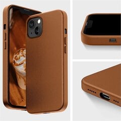 Защитный чехол для Apple iPhone 13, экокожа, веганская кожа, brown (caramel) цена и информация | Чехлы для телефонов | pigu.lt