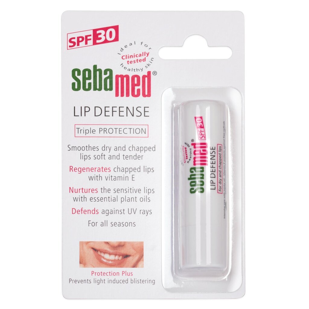 Apsauginis lūpų balzamas su SPF 30 Sebamed, 4.8 g kaina ir informacija | Lūpų dažai, blizgiai, balzamai, vazelinai | pigu.lt