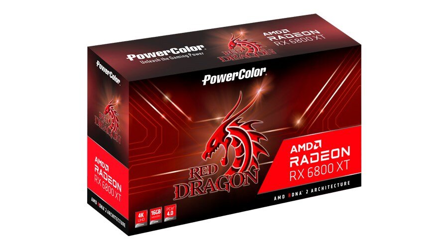 Karta graf PowerColor RX 6800 XT Red Dragon 16G DR6 kaina ir informacija | Vaizdo plokštės (GPU) | pigu.lt