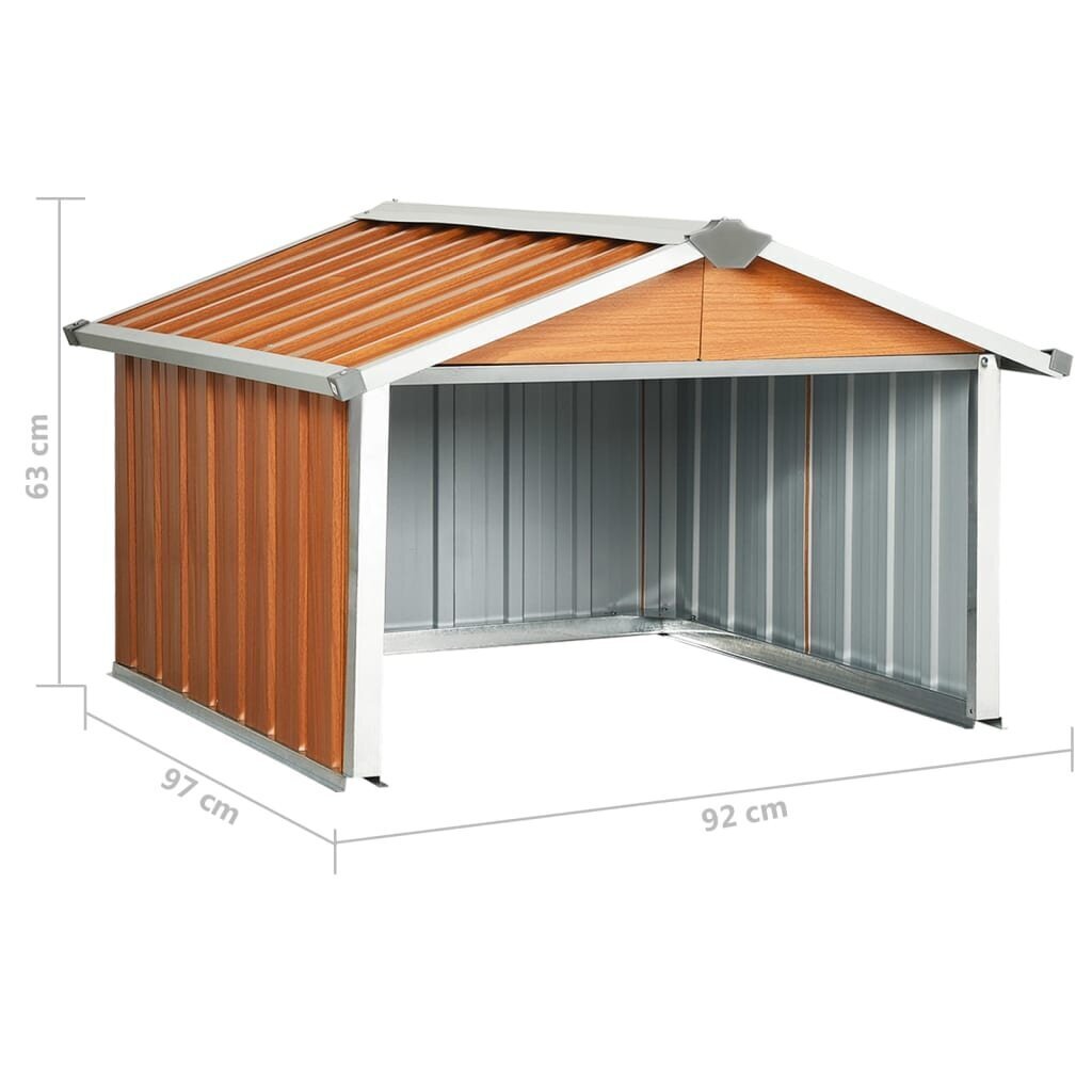 Sodo roboto vejapjovės garažas, 92x97x63 cm, rudas цена и информация | Sodo technikos dalys | pigu.lt