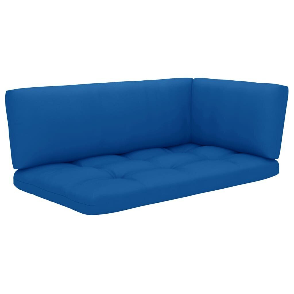 Dvivietė sofa iš palečių su pagalvėlėmis, ruda цена и информация | Lauko kėdės, foteliai, pufai | pigu.lt