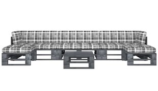 vidaXL Poilsio komplektas iš palečių su pagalvėlėmis, 6 dalių, pušis цена и информация | Комплекты уличной мебели | pigu.lt
