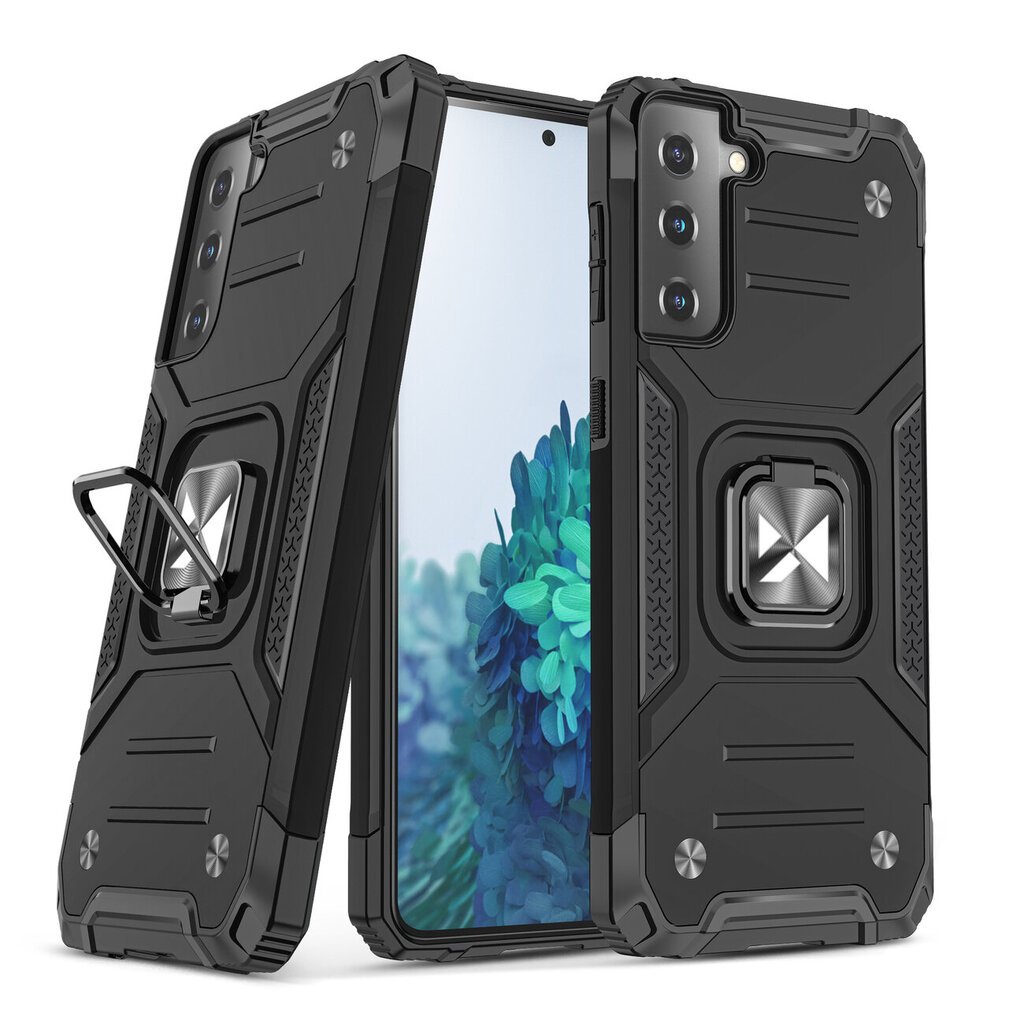 Wozinsky Ring Armor Case skirtas Samsung Galaxy S22, juodas kaina ir informacija | Telefono dėklai | pigu.lt