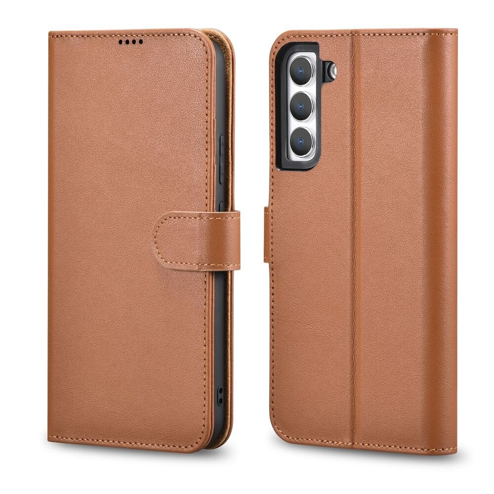 iCarer Haitang Leather Wallet Case Leather Case kaina ir informacija | Telefono dėklai | pigu.lt