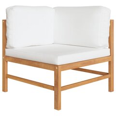 Kampinės sofos su kreminėmis pagalvėlėmis, 2 vnt, rudos kaina ir informacija | Lauko kėdės, foteliai, pufai | pigu.lt