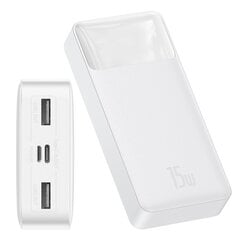 Baseus Power Bank 20000mAh Bipow - 2xUSB + тип C - PD 3.0 QC 3.0 15W, белый цена и информация | Зарядные устройства Power bank | pigu.lt