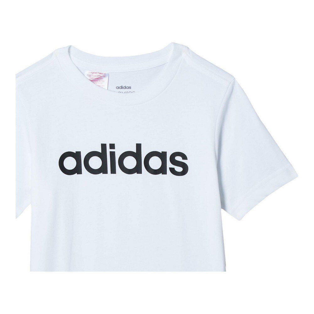 Vaikiška Marškinėliai su trumpomis rankovėmis Adidas Essentials Linear Logo Balta (7-8 metų) цена и информация | Marškinėliai berniukams | pigu.lt