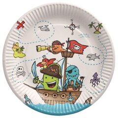 Бумажные тарелки Pirate crew, d23 см, 10 шт. цена и информация | Праздничная одноразовая посуда | pigu.lt