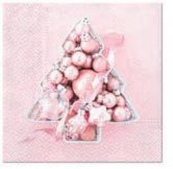 Салфетки pink baubles tree, 33x33 см цена и информация | Скатерти, салфетки | pigu.lt