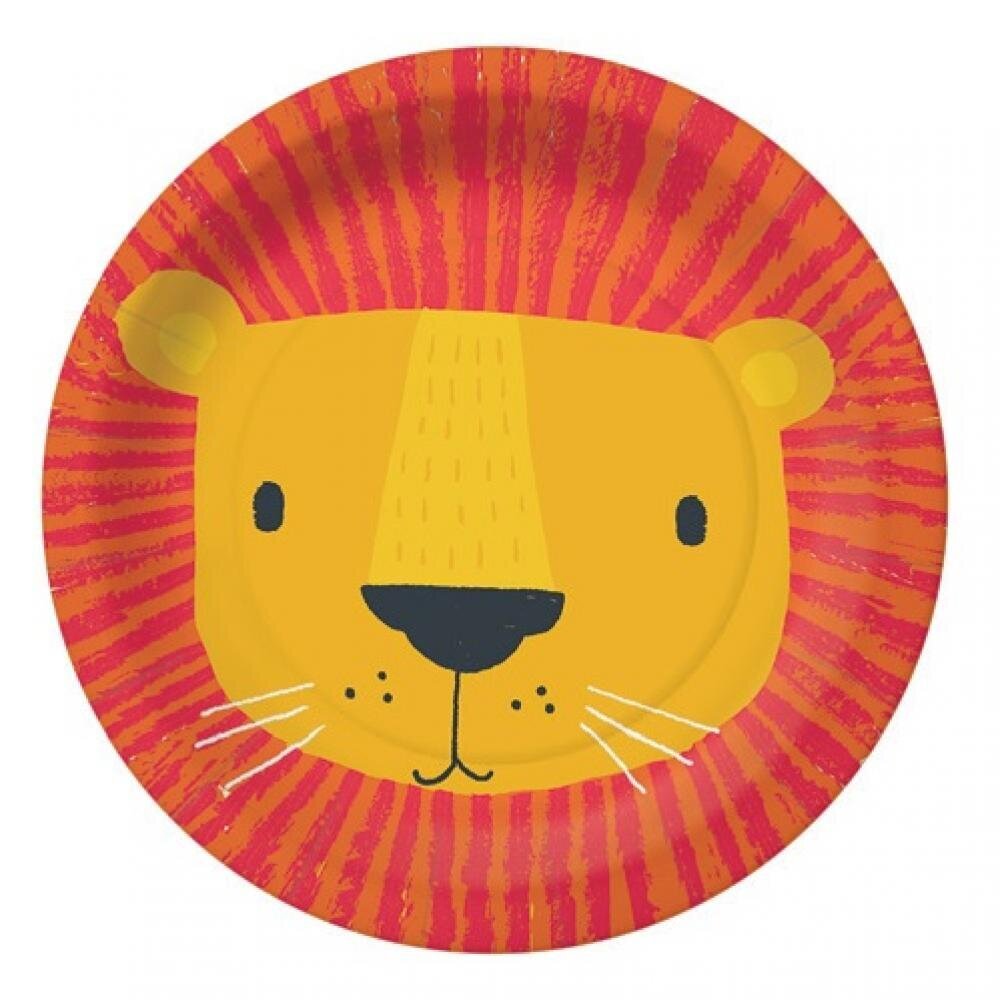Popierinės lėkštės - Liūto kaukė, 18 cm, 10 vnt kaina ir informacija | Vienkartiniai indai šventėms | pigu.lt