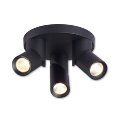 GU10 šviestuvas juodas 3 dalių kaina ir informacija | Lubiniai šviestuvai | pigu.lt