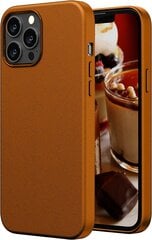 Защитный чехол для Apple iPhone 12/12 Pro, экокожа, веганская кожа, brown (caramel) цена и информация | Чехлы для телефонов | pigu.lt