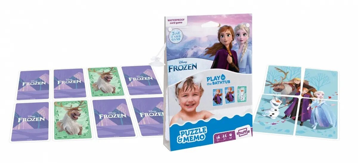 Vandeniui atsparių kortelių atminties žaidimas Frozen Shuffle, EN kaina ir informacija | Stalo žaidimai, galvosūkiai | pigu.lt