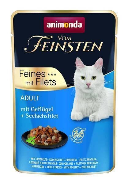 Animonda Vom Feinsten Poultry šlapias kačių maistas paukštienos ir polako filė skonio, 85 g kaina ir informacija | Konservai katėms | pigu.lt