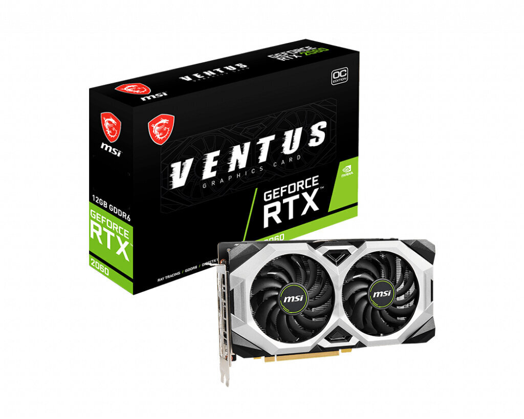 MSI GeForce RTX 2060 VENTUS 12G OC kaina ir informacija | Vaizdo plokštės (GPU) | pigu.lt