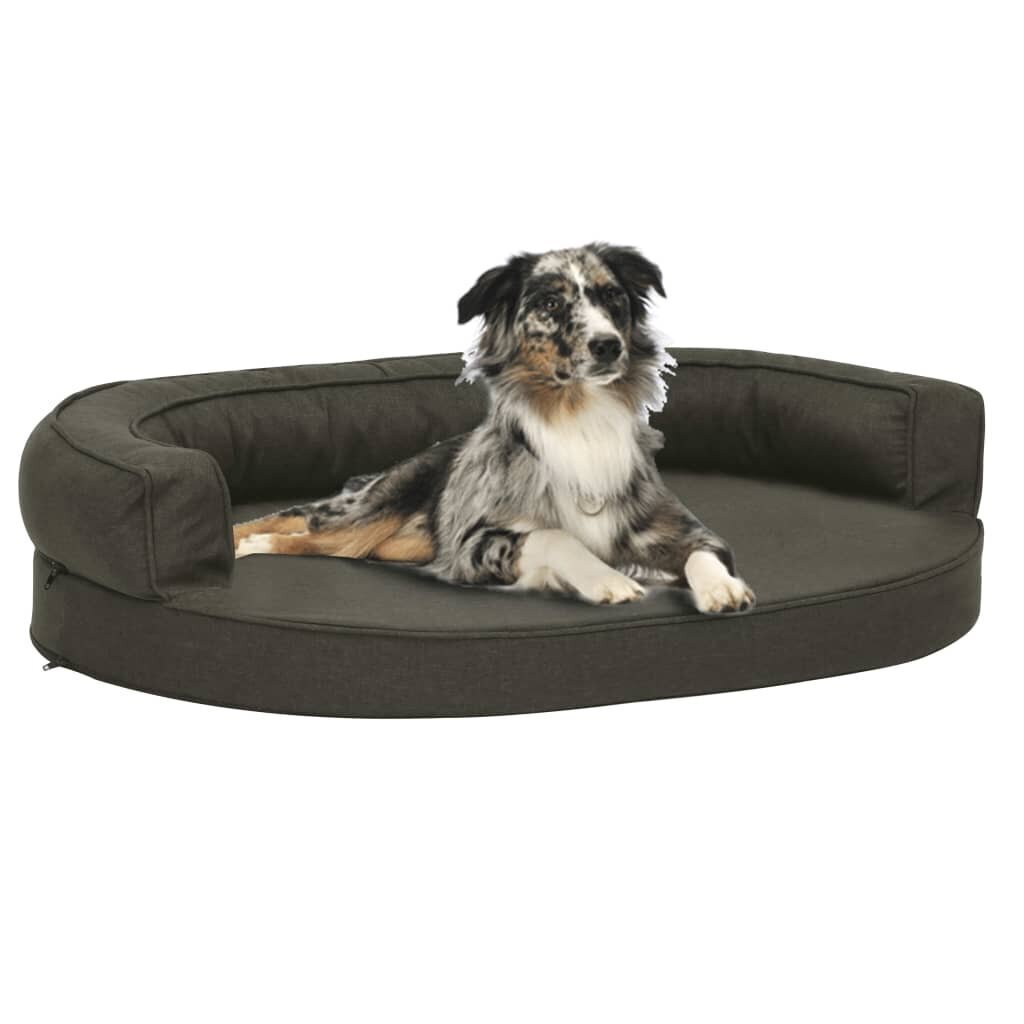 Ergonomiška lova šunims, 75x53cm, lino imitacija, tamsiai pilka kaina ir informacija | Guoliai, pagalvėlės | pigu.lt