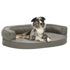 Ergonomiška lova šunims, 75x53cm, lino imitacija, pilka kaina ir informacija | Guoliai, pagalvėlės | pigu.lt