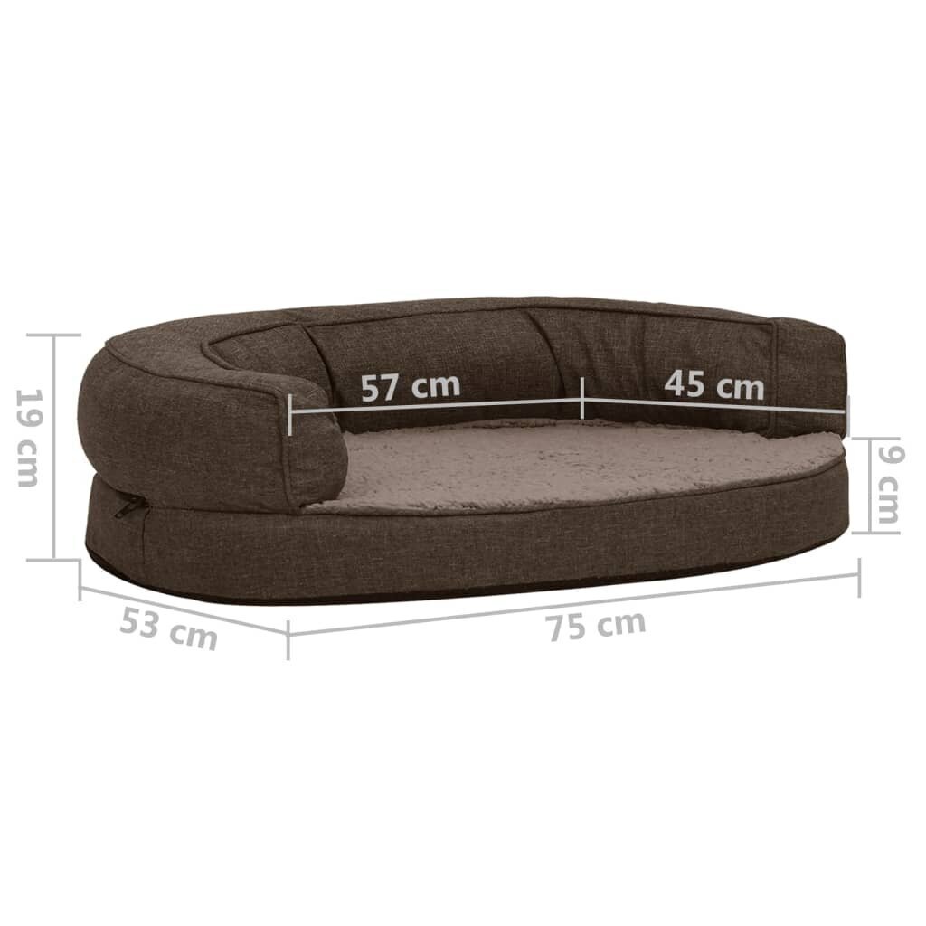Ergonomiška lova šunims, 75x53cm, ruda kaina ir informacija | Guoliai, pagalvėlės | pigu.lt