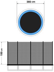 Защитная сетка для батута, 366 см цена и информация | Батуты | pigu.lt
