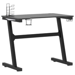 vidaXL Žaidimų stalas su Z formos kojelėmis, juodas, 90x60x75cm kaina ir informacija | Kompiuteriniai, rašomieji stalai | pigu.lt