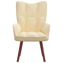 vidaXL Poilsio kėdė, kreminės baltos spalvos, aksomas kaina ir informacija | Svetainės foteliai | pigu.lt